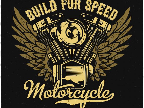 Motorcycle engine tshirt design for sale