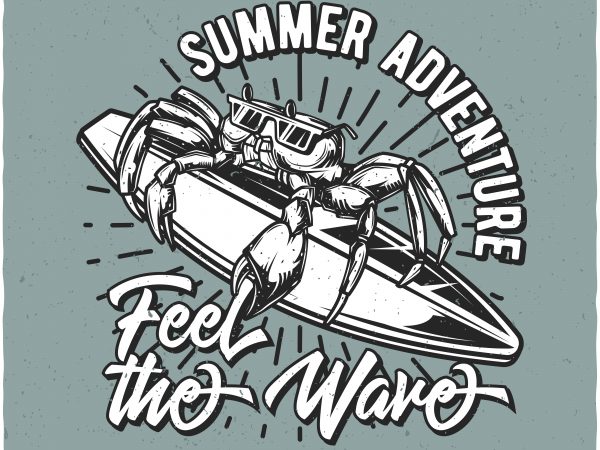 Feel the wave t shirt design png