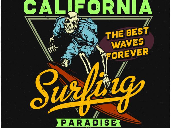 Surfing vector t-shirt design for commercial use Surfing vector t-shirt design for commercial use