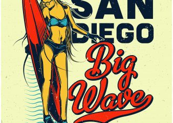 Big wave surfing t shirt design to buy