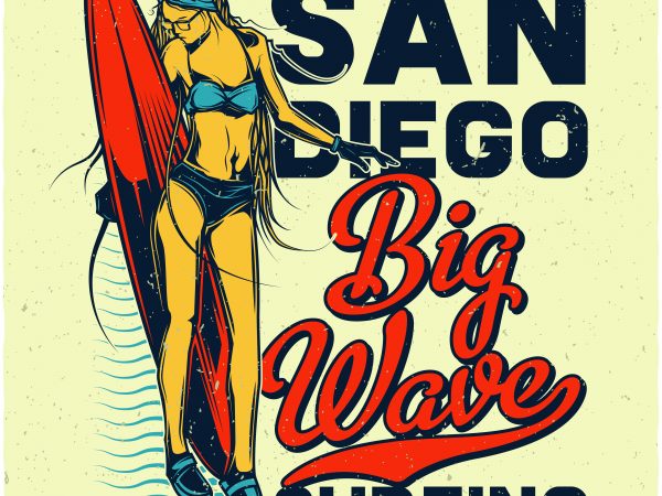 Big wave surfing t shirt design to buy