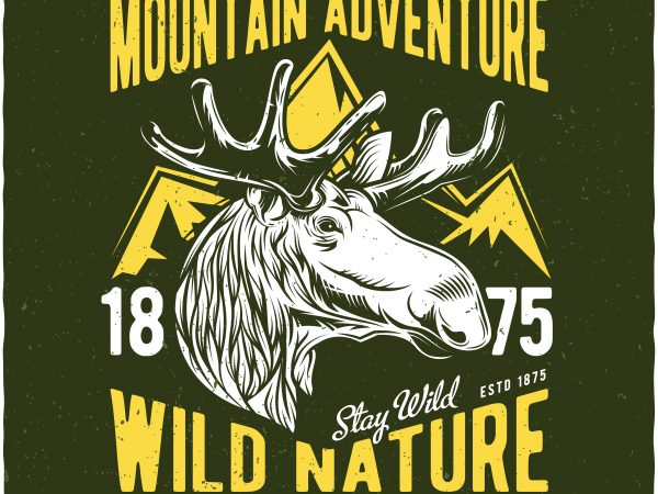 Wild nature tshirt design for sale