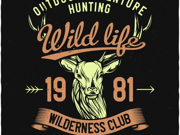 Wild life hunting t shirt design for purchase