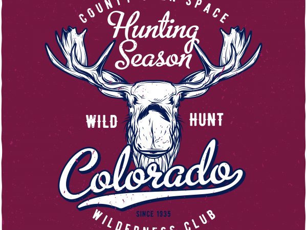 Hunting season print ready shirt design