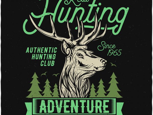 Hunting adventure t shirt design for purchase