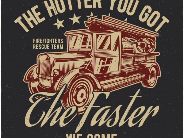 Firetruck print ready shirt design