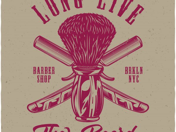 Long live the beard tshirt design vector