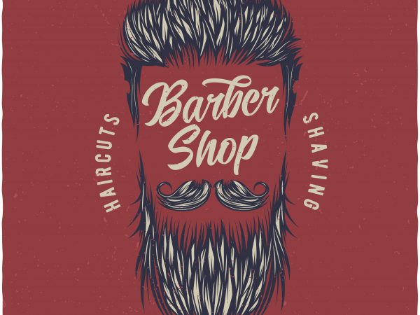 Barbershop print ready vector t shirt design