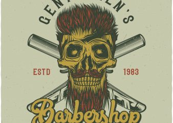 Barbershop print ready vector t shirt design