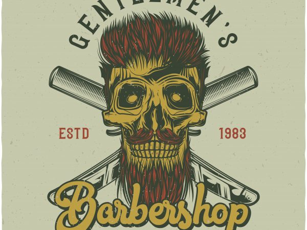 Barbershop print ready vector t shirt design