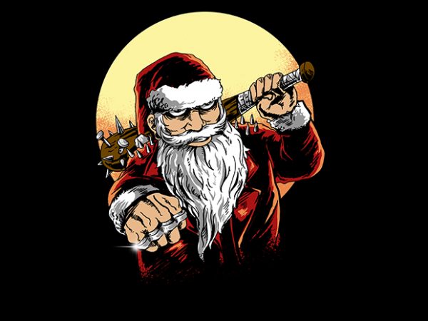 Bad santa vector t-shirt design for commercial use