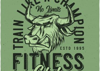 Fitness club vector shirt design