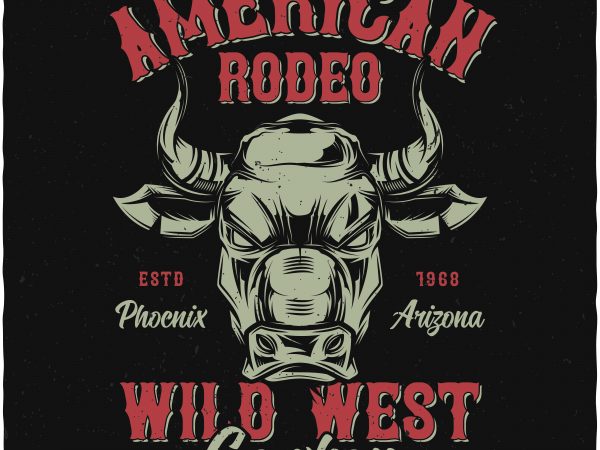 American rodeo print ready vector t shirt design