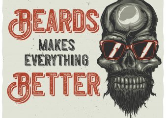 Beard graphic t-shirt design
