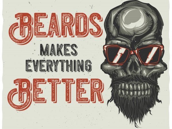 Beard graphic t-shirt design