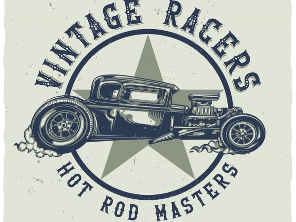 Hot rod masters tshirt design vector
