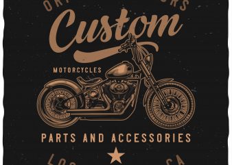 Custom motorcycles t shirt design for sale