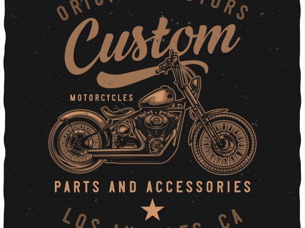 Custom motorcycles t shirt design for sale