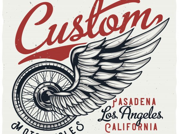 Custom motorcycles vector t-shirt design for commercial use