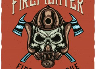 Firefighter vector t-shirt design
