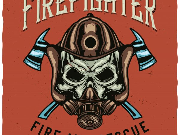 Firefighter vector t-shirt design