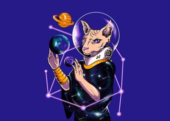 galacticat print ready t shirt design