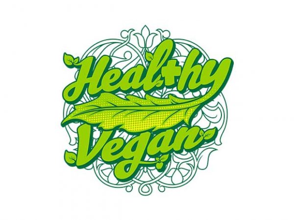 Healthy vegan commercial use t-shirt design