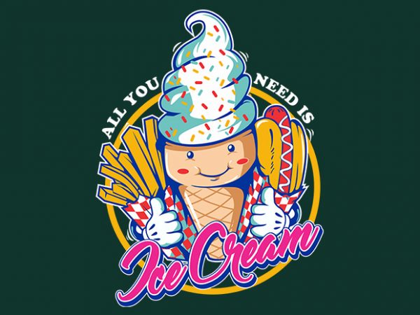 Ice cream buy t shirt design for commercial use