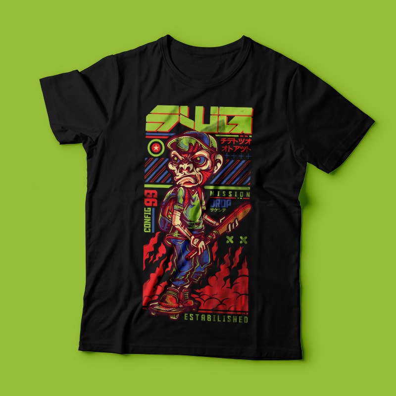 SWG Monkey Boy vector t shirt design for download - Buy t-shirt designs