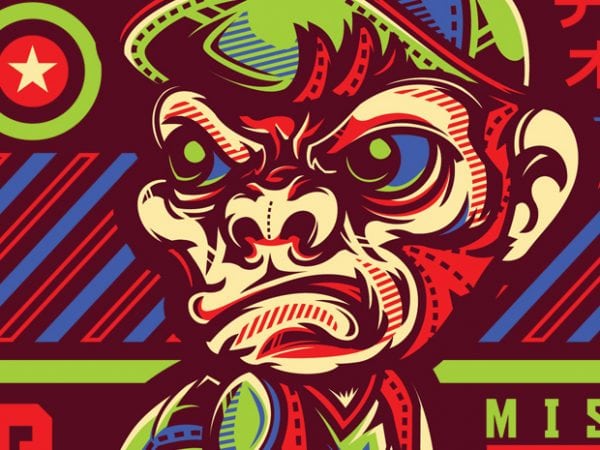 Swg monkey boy vector t shirt design for download