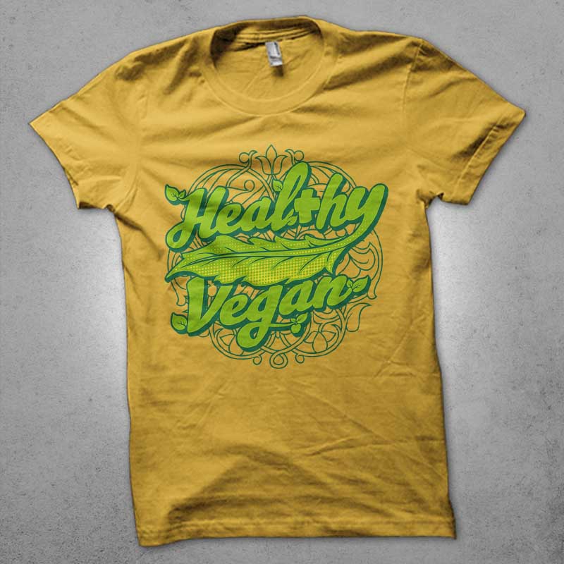 healthy vegan vector t shirt design