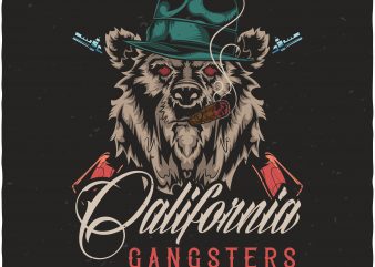 California gangsters print ready vector t shirt design