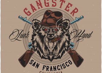 Gangster buy t shirt design for commercial use