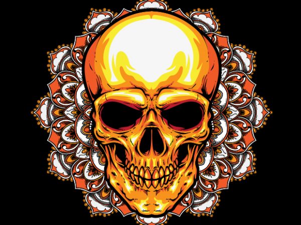 Mandala skull t shirt design for purchase