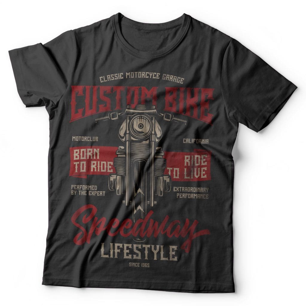 Custom Bike t shirt designs for printify