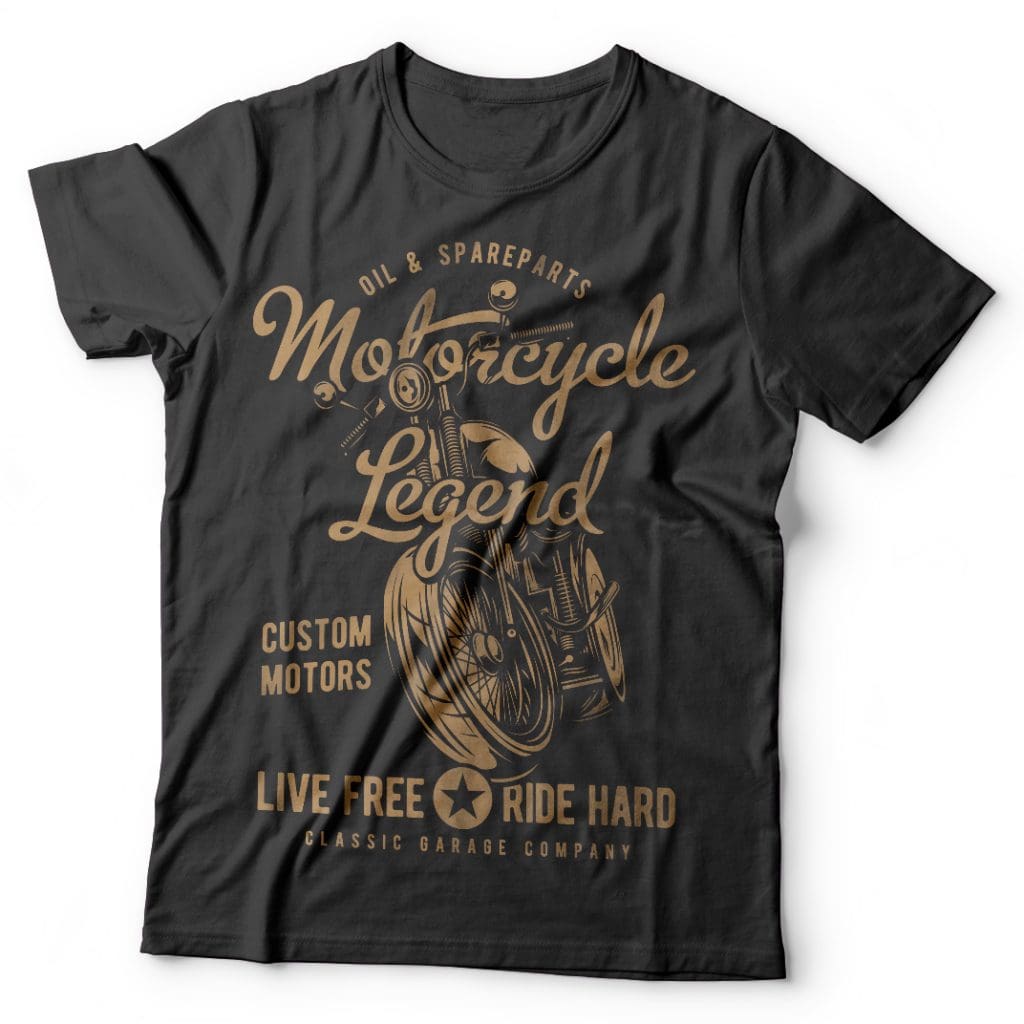 Motorcycle legend t shirt designs for sale
