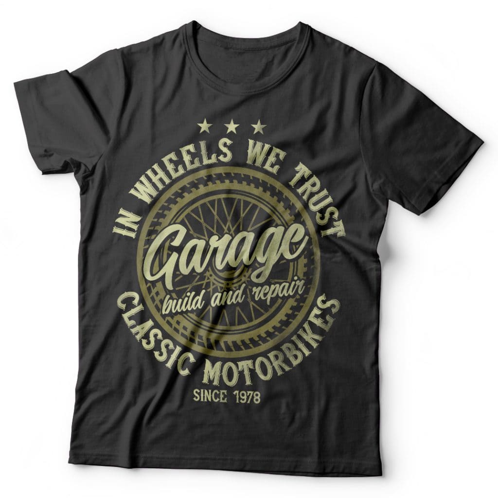 Motorbike garage tshirt factory
