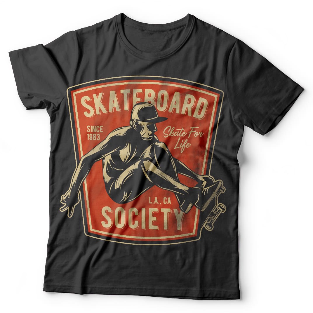 Skateboard t shirt designs for printful