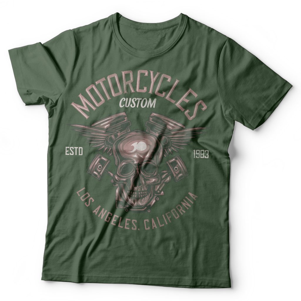 Custom motorcycles t shirt designs for printify