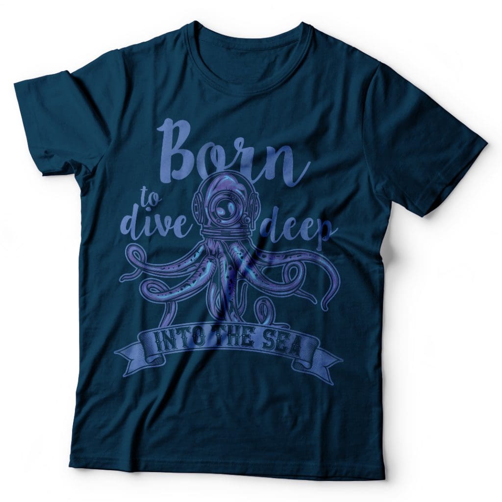 Born to dive deep t shirt designs for merch teespring and printful