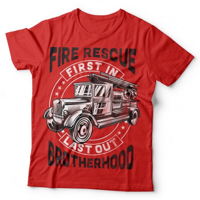 Fire rescue brotherhood tshirt design for sale