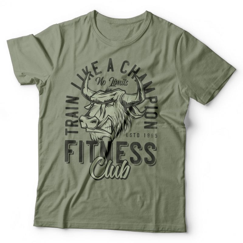 Fitness club t shirt designs for printful
