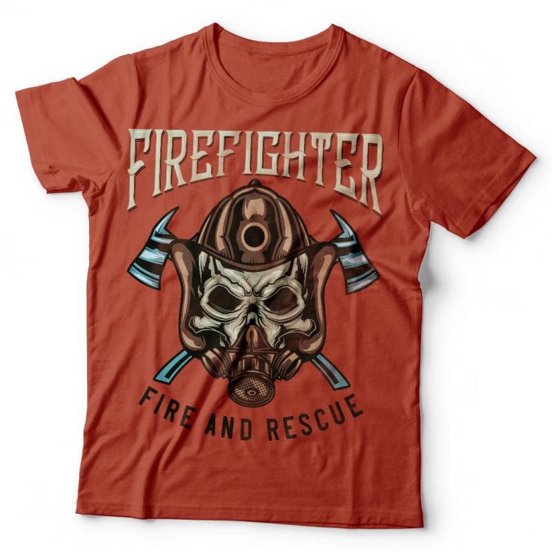Firefighter vector t-shirt design - Buy t-shirt designs