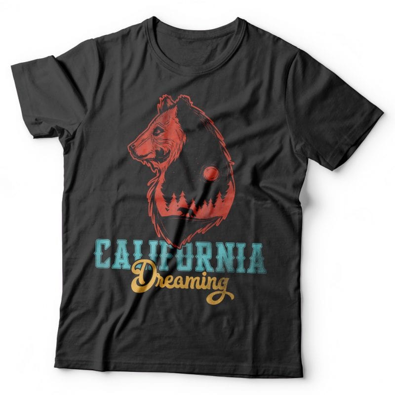 California dreaming vector shirt designs