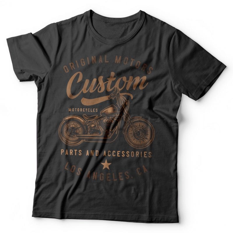 Custom motorcycles t shirt designs for sale