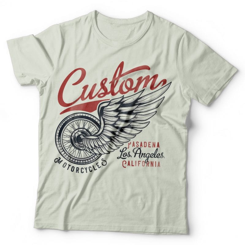 Custom motorcycles t shirt designs for sale