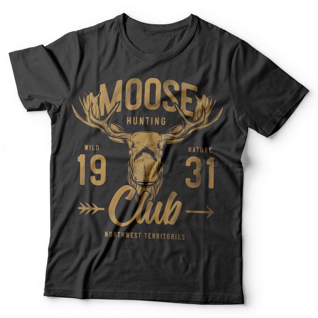 Moose hunting club t-shirt designs for merch by amazon