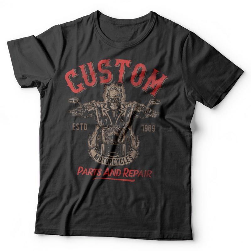 Custom motorcycles t shirt design png - Buy t-shirt designs