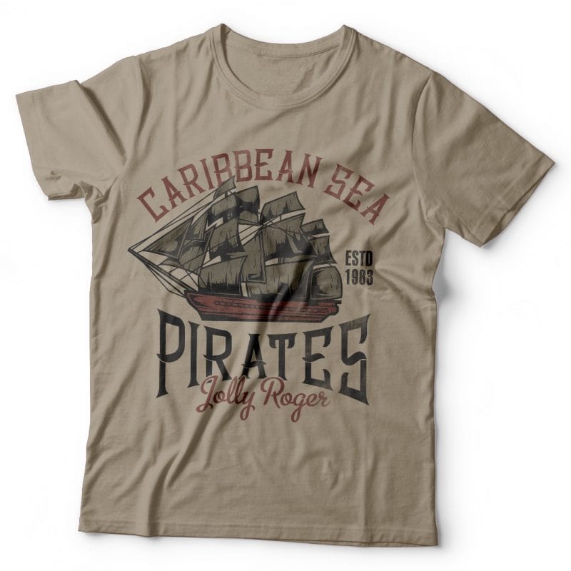 Caribbean pirates t shirt designs for merch teespring and printful