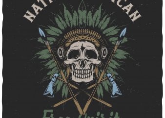 Native american vector t-shirt design